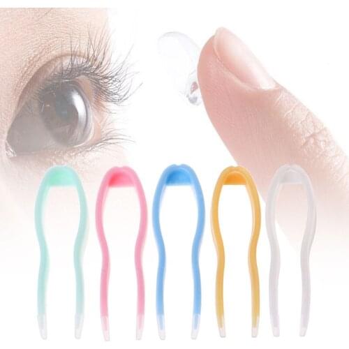 Contact Lens Tweezers Care Travel Clip Clamp Remover Tool Tips Random Color Kit Q0KE
