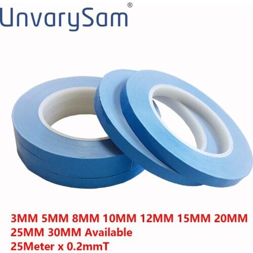 1roll 20mm x 25m Thermal Dissipation Adhesive Tape Blue Double Sided LED Adhesive Tape for IC Cooling Fin Fixed