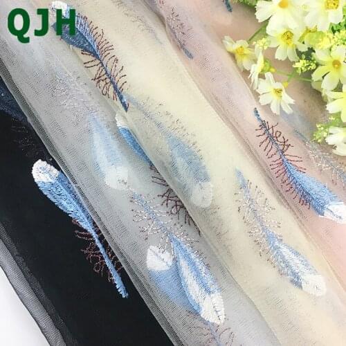 Nigerian guipure tulle cloth exquisite feathers embroidery african lace fabrics DIY handmade wedding dress accessories materials