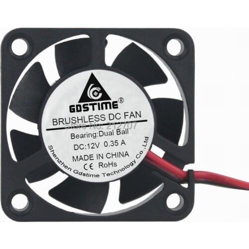 2Pcs Gdstime High Speed Ball Bearing 12V 2Pin 4cm 40x40x10mm 40mm Brushless DC Cooling Fan