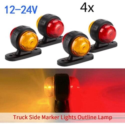 WEAREDIFNT 2/4pcs 8 LEDS Car Truck Rear Tail Parking Warning Lights Stop Signal Brake Lamps Double Sides Marker Trailer