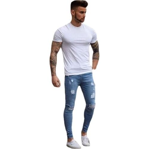 Y·W·Q Ripped Jeans For Men