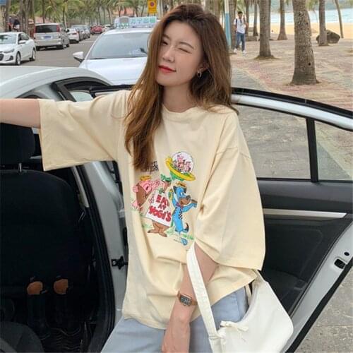 Animal Party Kawaii t Shirt Women Short Sleeve Summer Vacation Vintage Korean Fashion Harajuku Alt Oversized Anime Clothes