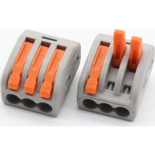 10pcs 222-413 connector PCT-213 3P Universal Compact Wire Connector Conductor Terminal Block