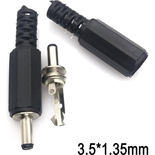 10pcs/lot 3.5mm x1.35mm DC Male Power Plug Jack Adapter 3.5*1.35 3.5*1.35 Connector For Laptop Socket Outlet Plug DIY