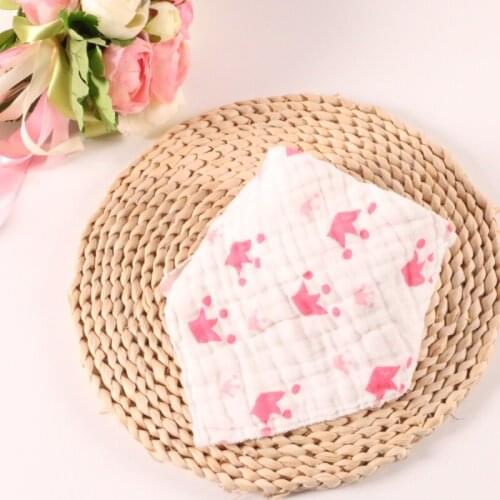 10pc/lot Skin Friendly Fruit Pattern Feeding Triangle Bibs Baby Soft 8 Layers Cotton Gauze Bids Burp Cloths Kids Towel Bibs