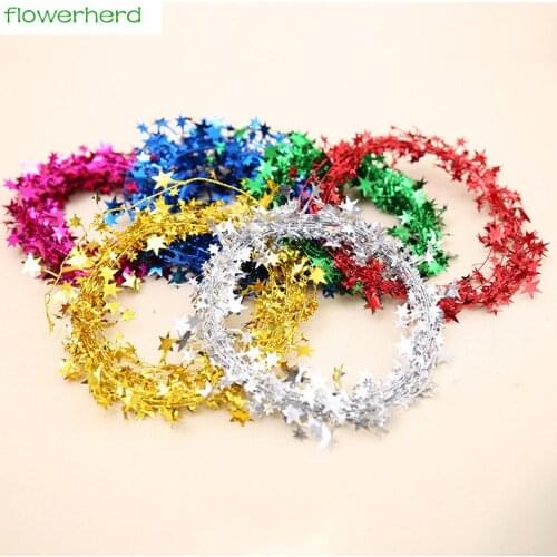 1500CM=15M Hanging Star Pine Garland Christmas Tree Garland Decor 5 Colors Christmas Decoration Ornament