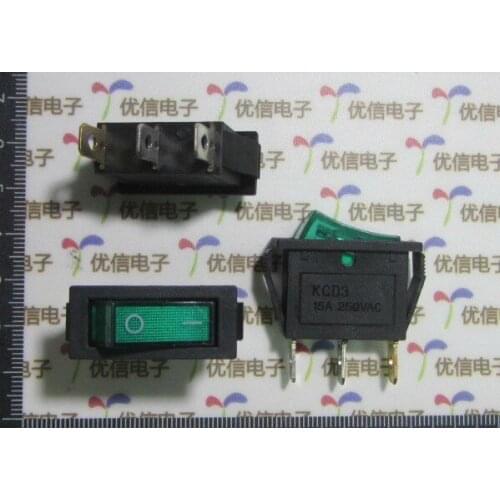 15A 250VAC 30.5*13.5mm 3P Rockey Switch / Ship switch With green light