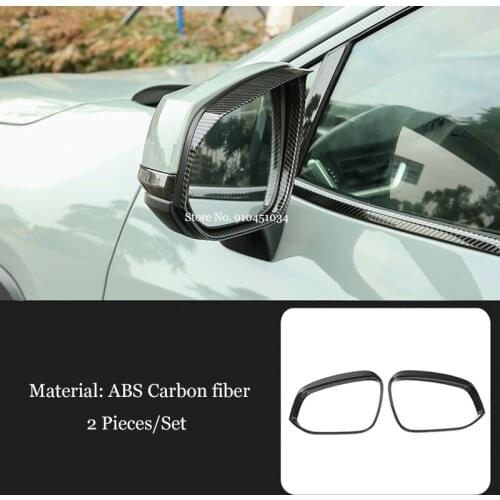 For Toyota RAV4 RAV 4 2019 2020 ABS Carbon Fiber Car rearview mirror block rain eyebrow Cover Trim Car Accessories Styling 2pcs
