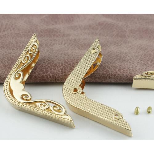 20pcs Metal Bag Corner Protectors Screwback Light Gold for Leather Craft Purse Flap Handbag Book Photo Album DIY Decor