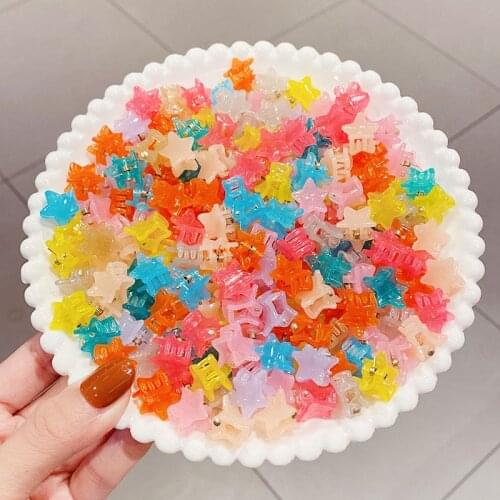 30Pcs/Set New Cute Flower Translucent Jelly Color Small Hair Claws For Girls Sweet Hair Clips Headband Fashion Hair Accessories