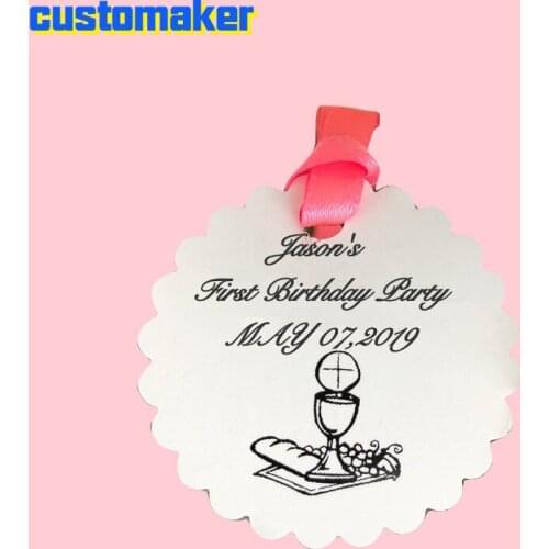 50pcs/lot chalice grape Personalized name party favor souvenir tags Personalized label for wedding birthday holy communion