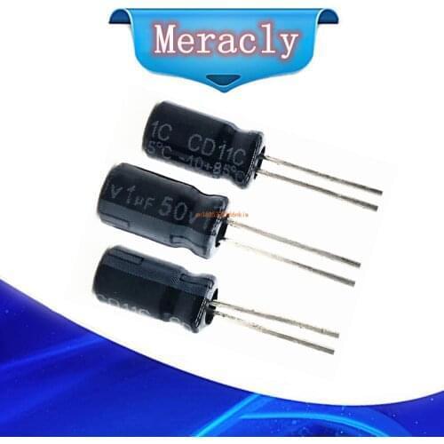 50pcs/lot P91 high frequency low impedance 50V 1UF aluminum electrolytic capacitor size 4*7 1UF 20