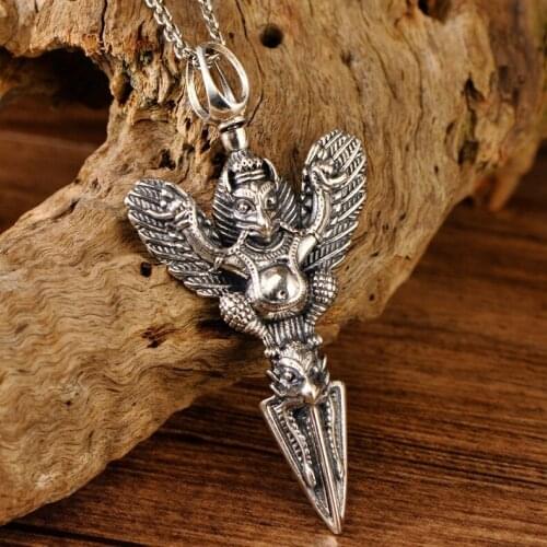925 small black silver jewelry wholesale Dapeng gold winged bird pendant male retro personality tide simple pendant free shippin