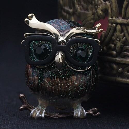 Blucome cute Enamel Owl brooch For Men Jewelry Perfect Small cartoon corsage accessories Brand Esmalte De Unhas Hats Accessory