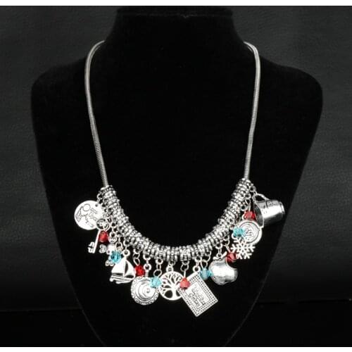 Once Upon a Time Charms Choker Women Fashion Elegant Jewelry Snake Chain Pendants Necklaces Party Prom collares bijoux femme