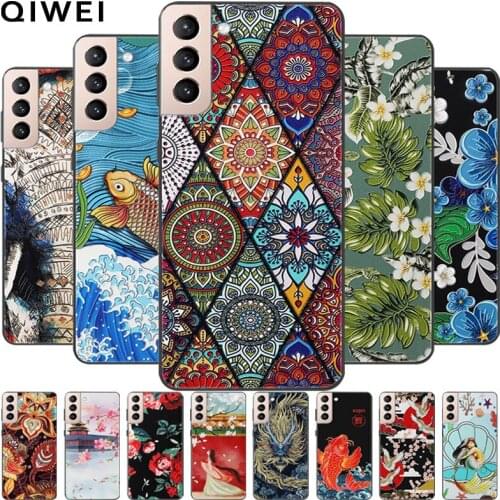 For Samsung S21 / S21 Plus Case Relief Soft Silicon Back Cover For Samsung Galaxy S21 Ultra S 21 Phone Cases Shockproof Shell 5G
