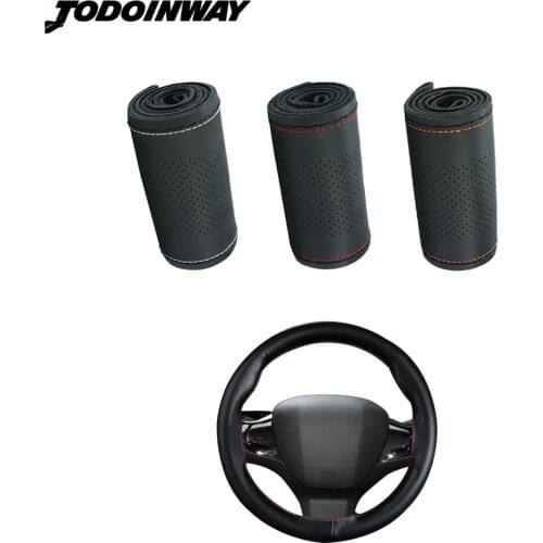 Genuine Leather Hand sewing car steering wheel cover for peugeot 3008 2016 2017 2018 for 308 T9 2014-2019 for 308 SW 2014-2019