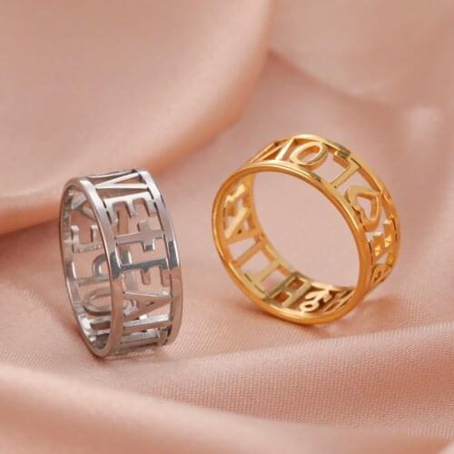 COOLTIME LOVE FAITH HOPE Couple Rings for Women Cross Heart Stainless Steel Wedding Gift Engagement Ring Fashion Jewelry