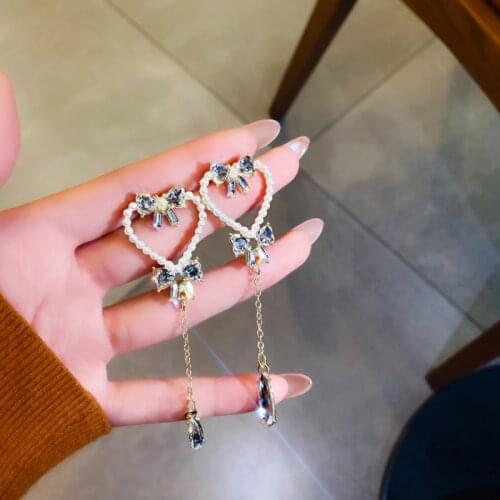 Summer new style personality creative bow love pendant earrings luxury fashion casual banquet party earrings for women