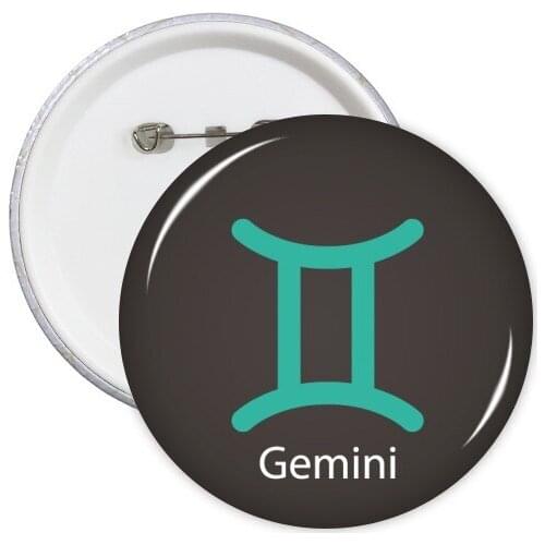 May June Gemini Constellation Round Pins Badge Button Clothing Decoration Gift 5pcs