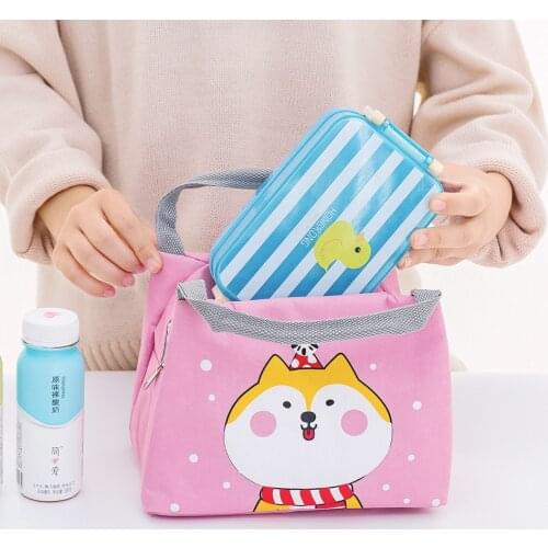 Fashion Cartoon Cute Lunch Bag For Women Girl Kids Children Thermal Insulated Lunch Box Tote Food Picnic Bag Milk Bottle Pouch