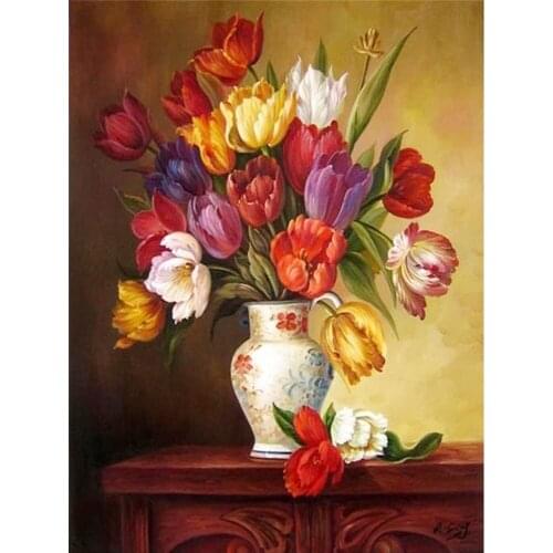 Flower Sakura DIY Embroidery 11CT Cross Stitch Kits Needlework Craft Set Cotton Thread Printed Canvas Home Design