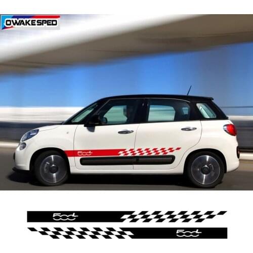 Car Door Side Skirt Stickers For-Fiat 500L Limited Edition Sport Stripes Auto Body Decor Vinyl Decals Exterior Accessories