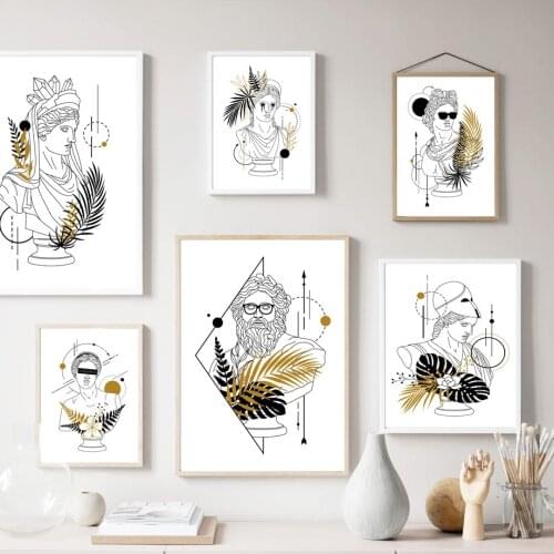 Wall Art Canvas Painting Roman Soldier Scientist King Sculpture Nordic Posters And Prints Wall Pictures For Living Room Decor