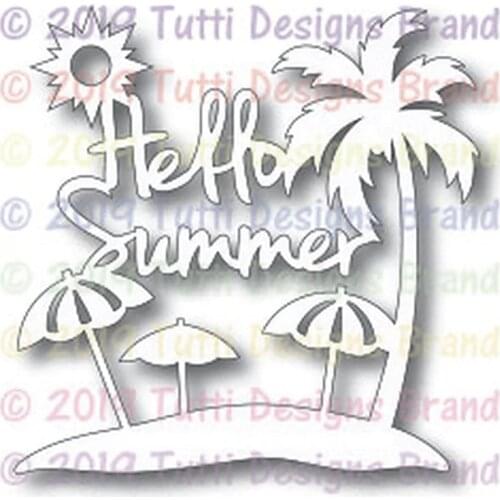 New 2021 Hello Summer Metal Cutting Dies for DIY Scrapbooking and Card Making Decorative Embossing Craft No Stamp