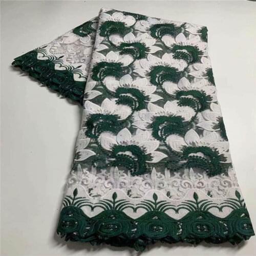 2021 Latest High Quality African Guipure Lace Fabric With Embroidered Beads Nigerian Tulle Lace Fabric For women Dress! ZQF34265