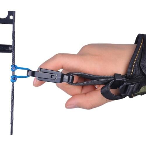 New Outdoor Black Color Archery Caliper Release Aid Compound Bow Strap Shooting Pro Arrow Trigger Wristband Archery Bow Hot Sale