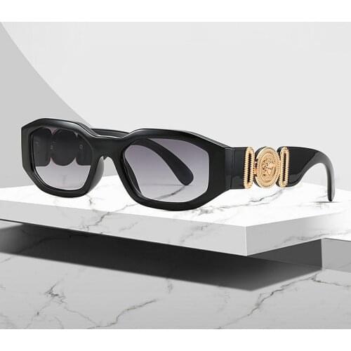 New Personalized Irregul Small Frame Steam Punk Retro Fashion Men Sunglasses For Woman Metal Avatar Decorative Sunglasses UV400