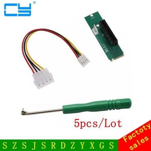 5PCS/LOT NGFF to PCI-e 4x Slot Riser Card M key M2 SSD Port to PCI Express adapter Convertor
