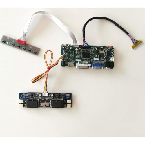 Fit M190EN02 M190EN04 LVDS 30Pins+cable VGA DVI 1280*1024 4CCFL keyboard 19" M.NT68676 LCD screen controller board DIY kit