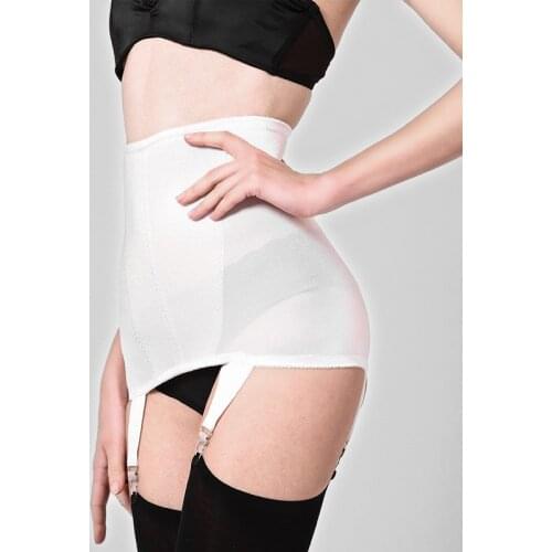 Shaping Open Bottom Girdle with Garters Vintage Garter Belt with 4 Straps Metal Clip Suspender for Thigh High Stockings S~3XL