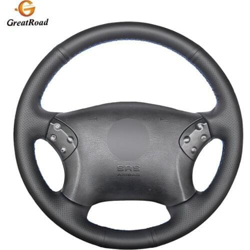 Hand-stitched Black PU Artificial Leather Car Steering Wheel Cover for Mercedes Benz W203 C-Class 2001-2007