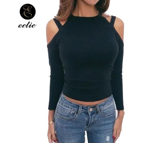 Sexy Casual Poleron Mujer 2021 Plain Black Sweatshirt Knitted Slim Hoodie Crop Top Women Long Sleeve Cold Shoulder Hoodie Punk