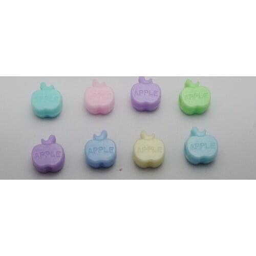 100 Mixed Pastel Color Acrylic Cute Apple Pony Beads for Kids Kandi Craft