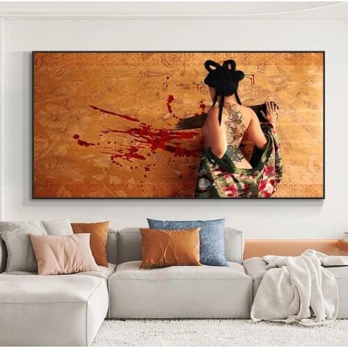 Modern Wall Art Abstract Sexy Tattoo Woman Canvas Painting Posters and Prints Pictures Living Room Decoration Cuadros