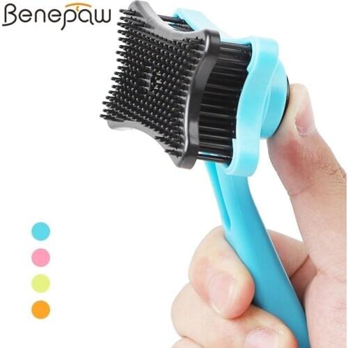 Benepaw Self Clean Dog Hair Remover Quality Plastic Pet Brush Fur Comb Hot Sale Grooming Deshedding Tools Cat 4 Colors 2019