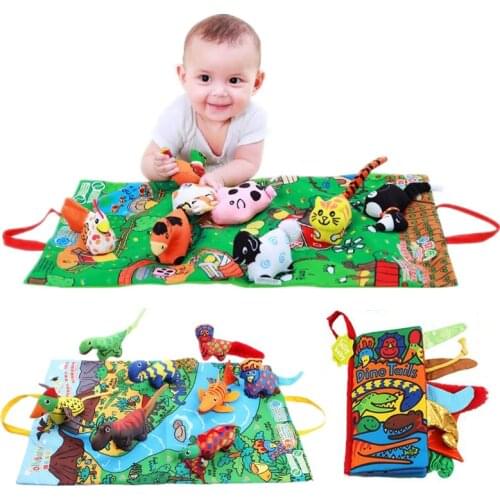 Cloth Books Baby Soft Activity Unfolding Cloth Animal Tails Books Infant Early Educational Toys for Children 0-12 Month 40% off