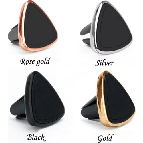 Triangle Car Phone Holder, Air Outlet Phone Holder ABS Vacuum Plating Material Car Phone Holder Navigation Supplies
