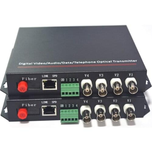 Video/Ethernet/RS485/232 Data over Fiber optic Media Converters- FC Singlemode 20Km for Surveillance system
