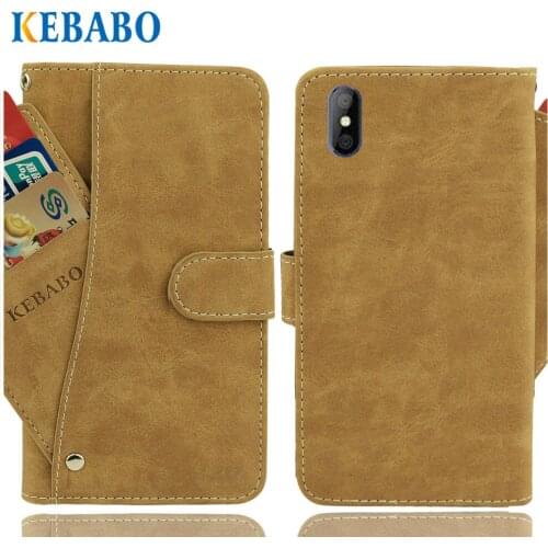 Vintage Leather Wallet Doogee X50L Case 5" Flip Luxury 3 Front Card Slots Cover Magnet Stand Phone Protective Bags