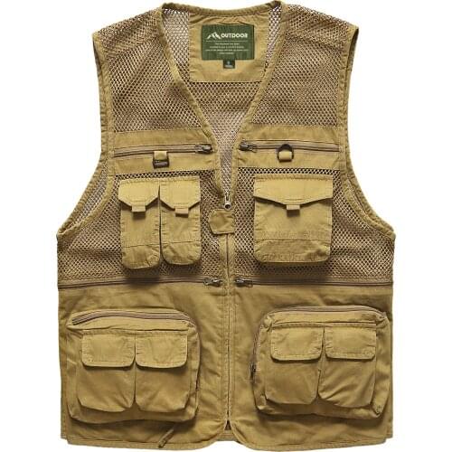Unloading Tactical Vest Coat Fashion Mens Summer Photographer Waistcoat Mesh Work Sleeveless Jacket Tool Many Pocket Vest Male