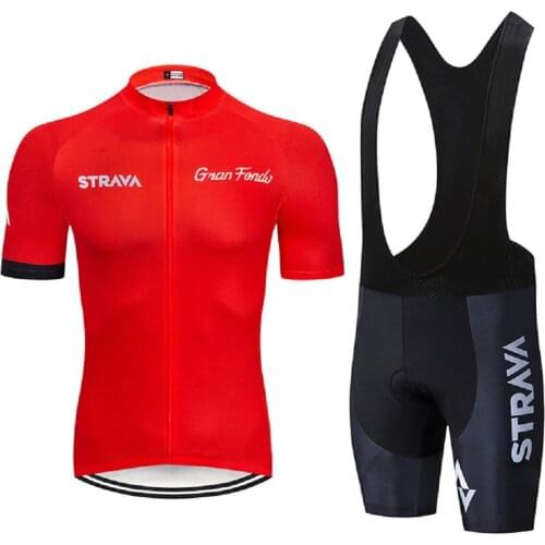 2021 Team STRAVA Cycling Jerseys Mens Bike Clothes Quick-Dry Bib Gel Sets Clothing Ropa Ciclismo uniformes Maillot SportWear