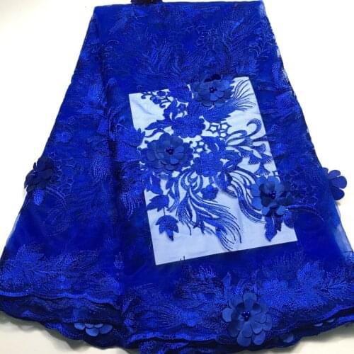 2021 High Quality African Lace Fabric 3D Flowers With Beaded Tulle Lace Fabric New Design Nigerian Tulle Lace Fabric M2842