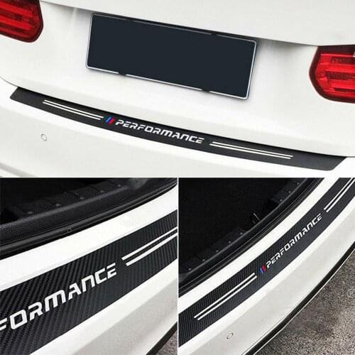 34.5" Car Trunk Texture Bumper Guard Strip Trim Decor Sticker Carbon Fiber Prevents Scratches For BMW Car Accessories In Stock