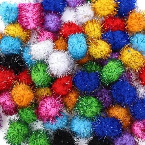 50pcs Colorful Pompoms 15mm - 30mm for Dolls Garment Handmade Material Soft Fluffy Pom Poms Ball For DIY Kids Toys Accessories